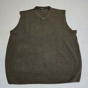 Weatherproof Men's Sweater Vest V-Neck Pullover Sleeveless Brown Size Large